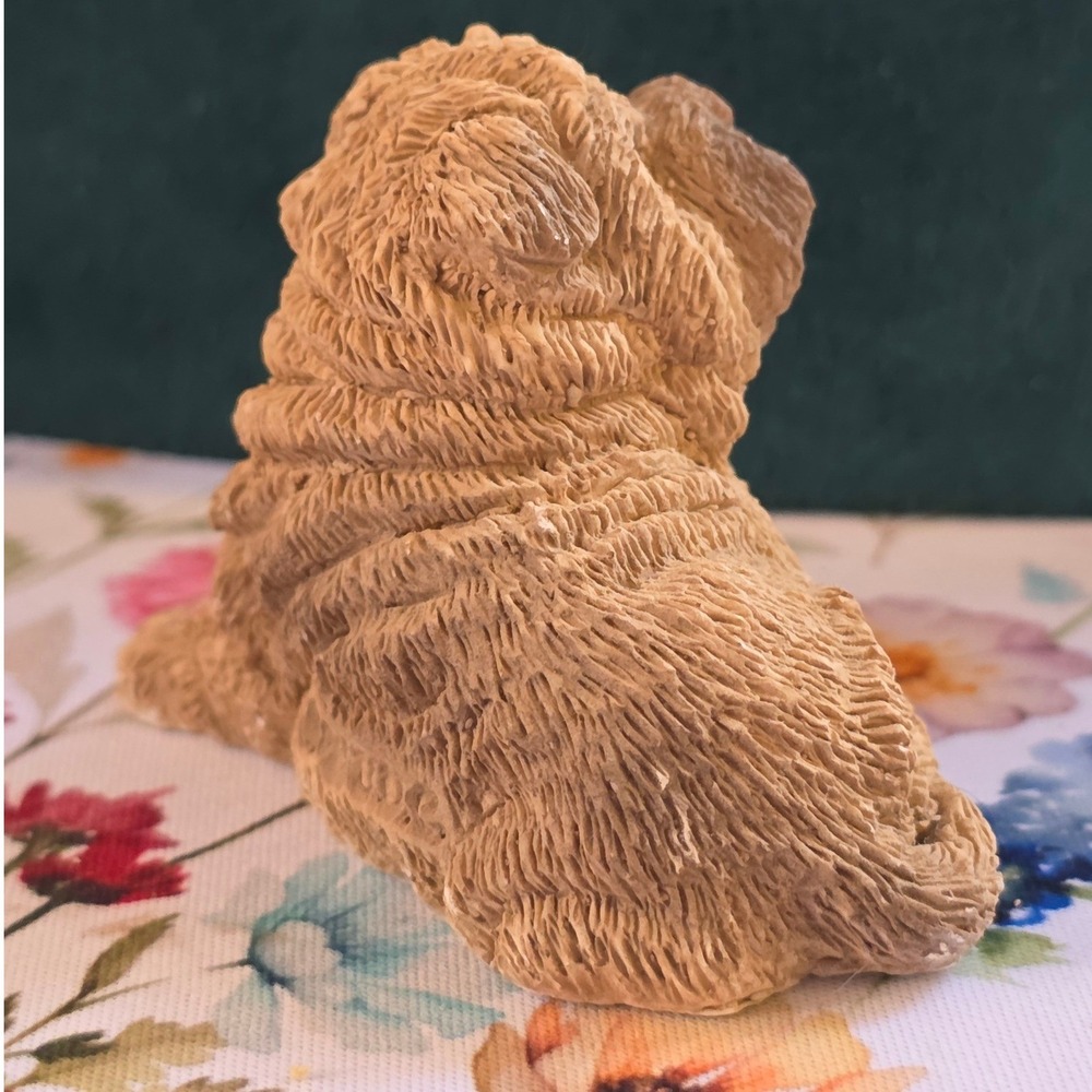 United Design Corp Shar Pei Figurine Small Tan Good 1988 UDC Dog Sculpture - Picture 4 of 7